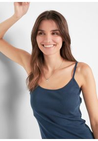 bonprix - Bawełniany top na cienkich ramiączkach (3 szt.). Kolor: różowy. Materiał: bawełna. Długość rękawa: na ramiączkach #1