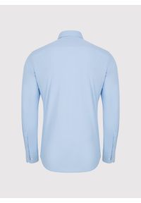 Pako Lorente - PAKO LORENTE – Niebieska dzianinowa koszula męska. Typ kołnierza: kołnierzyk klasyczny. Kolor: niebieski, biały, czarny. Materiał: dzianina. Długość rękawa: długi rękaw. Długość: długie. Wzór: gładki. Styl: klasyczny #8