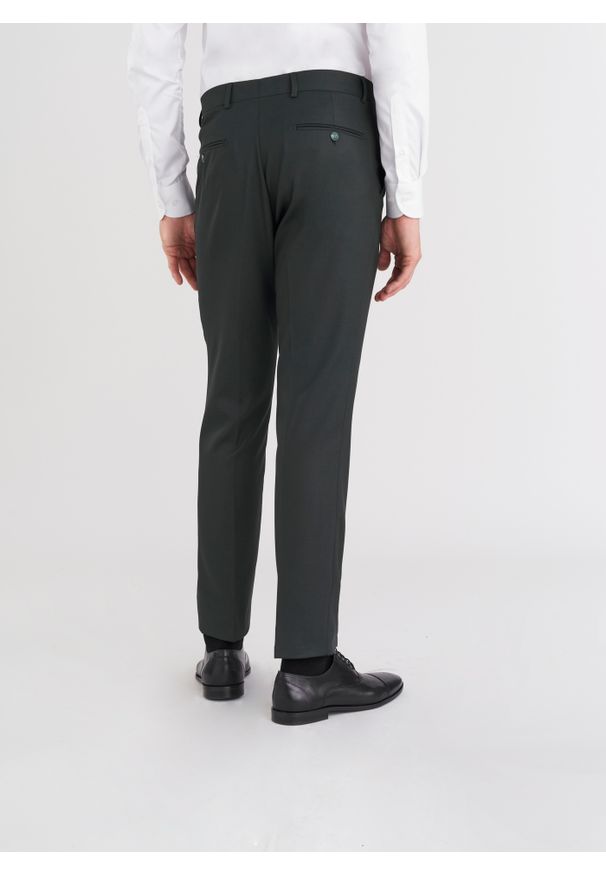 Pako Lorente - PAKO LORENTE – Zielone eleganckie spodnie męskie. Kolor: zielony. Styl: elegancki