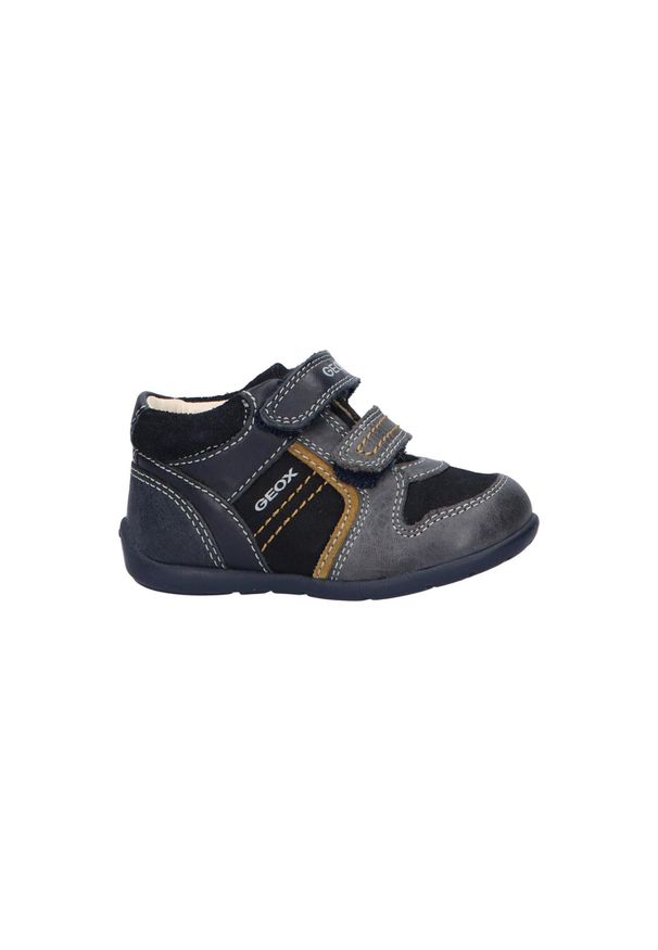 Geox - Buty GEOX B KAYTAN B Niebieski. Okazja: na co dzień. Kolor: niebieski. Materiał: tkanina, skóra