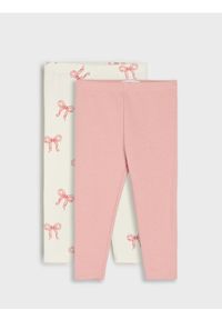 Sinsay - Legginsy 2 pack - kremowy. Kolor: kremowy