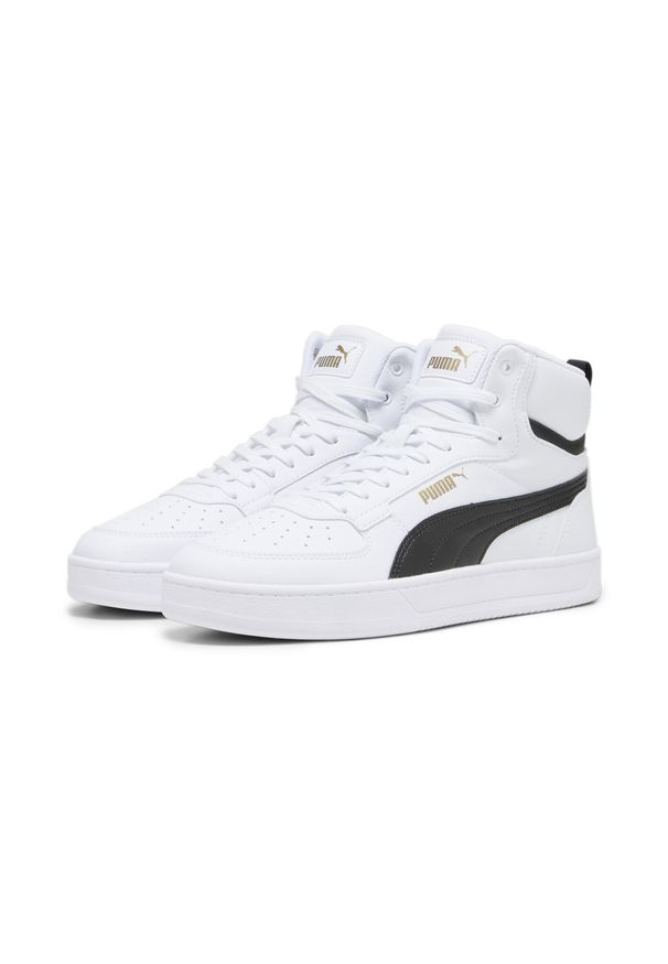 Puma - Sneakersy Caven 2.0 Mid PUMA White Black Gold. Kolor: czarny, biały, wielokolorowy, żółty. Sezon: lato. Sport: turystyka piesza