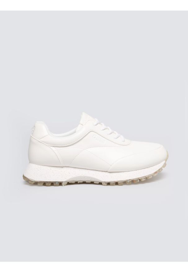Big-Star - Sneakersy damskie ze skóry ekologicznej białe OO274023 101. Okazja: na co dzień. Nosek buta: okrągły. Kolor: biały. Materiał: skóra ekologiczna