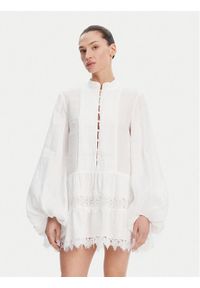 BARDOT Sukienka letnia Antonia Lace Trim 59849DB Biały Relaxed Fit. Kolor: biały. Materiał: len. Sezon: lato