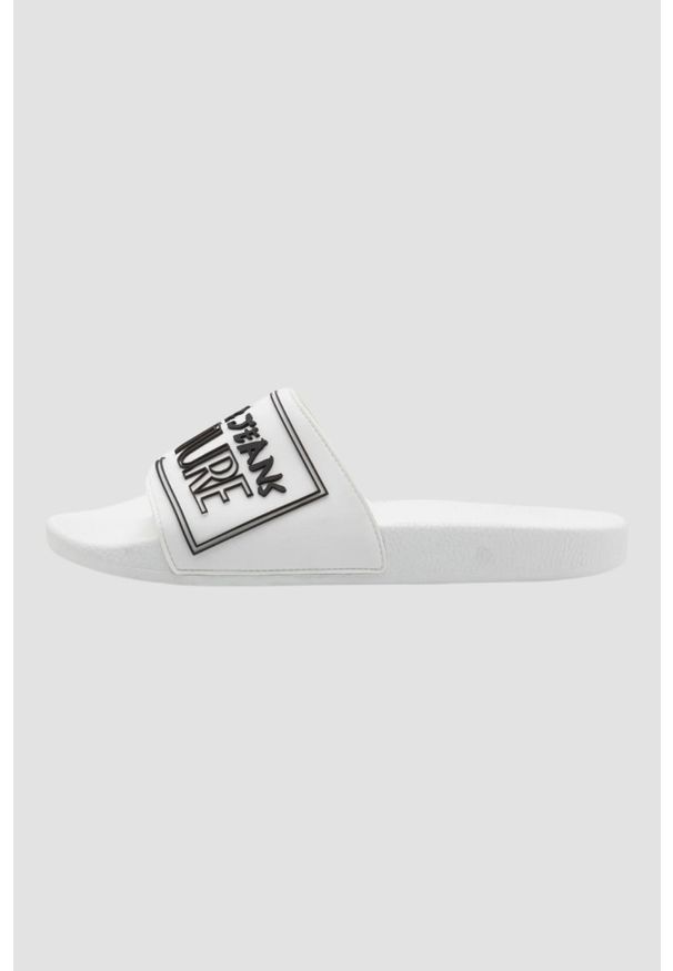 Versace Jeans Couture - VERSACE JEANS COUTURE Białe klapki Fondo Slide DIS. SQ3, Rozmiar 44. Kolor: biały