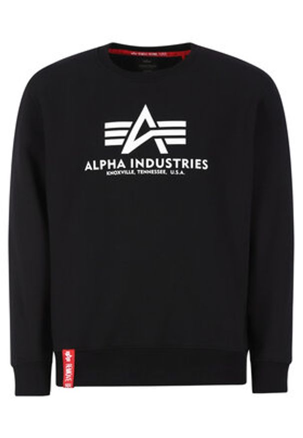Alpha Industries Bluza Basic 178302 Czarny Regular Fit. Kolor: czarny. Materiał: bawełna
