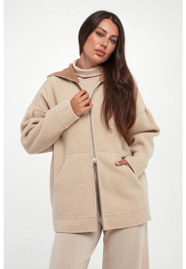 Kurtka damska wełniana Sottile MM. Materiał: wełna