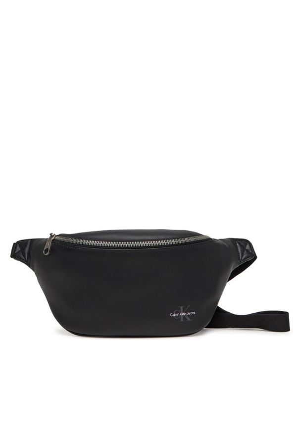 Calvin Klein Jeans Saszetka nerka Mono Logo Waistbag 38 LV04G3012G Czarny. Kolor: czarny. Materiał: skóra