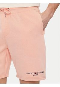 TOMMY HILFIGER - Tommy Hilfiger Szorty sportowe Logo MW0MW34201 Różowy Regular Fit. Kolor: różowy. Materiał: bawełna, syntetyk. Styl: sportowy #3