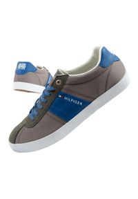 TOMMY HILFIGER - Buty sportowe trampki do chodzenia męskie Tommy Hilfiger. Kolor: szary, niebieski, wielokolorowy. Sport: turystyka piesza