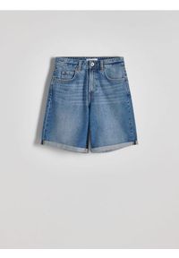 Reserved - Jeansowe szorty - granatowy. Kolor: niebieski. Materiał: jeans