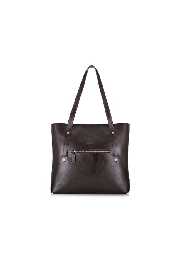 Shopper bag Solier FL23 Brązowy Vintage. Kolor: brązowy. Materiał: skórzane. Styl: vintage