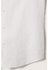 Mango Man koszula Calcuta męska kolor biały regular z kołnierzykiem klasycznym. Typ kołnierza: kołnierzyk klasyczny. Kolor: biały. Materiał: tkanina, włókno. Długość rękawa: długi rękaw. Długość: długie. Wzór: gładki. Styl: klasyczny #4