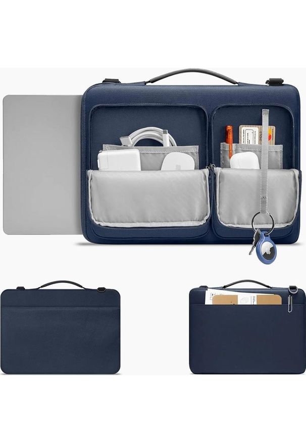TECH-PROTECT - Torba Tech-Protect Defender Bag Laptop 13-14 granatowy. Kolor: niebieski. Materiał: materiał. Styl: elegancki, casual
