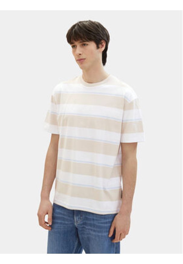Tom Tailor Denim T-Shirt 1040844 Beżowy Relaxed Fit. Kolor: beżowy. Materiał: bawełna