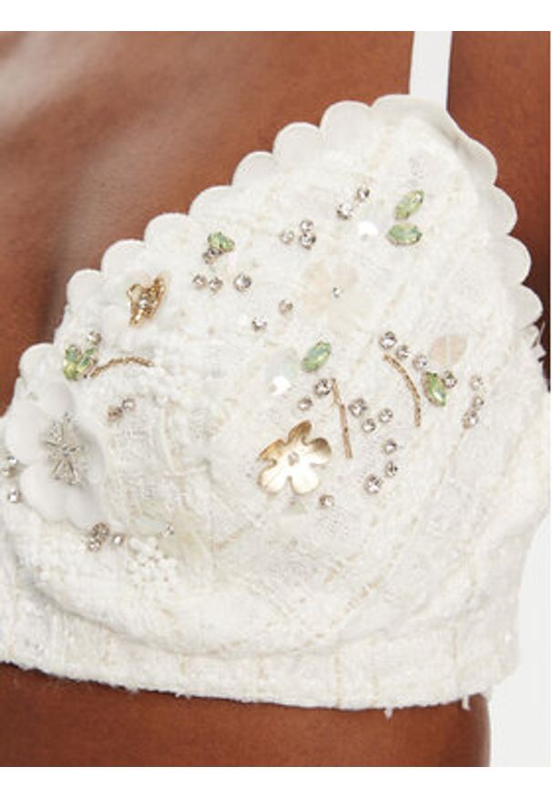 Elisabetta Franchi Biustonosz braletka RG00252E2 360 Biały Slim Fit. Kolor: biały. Materiał: syntetyk