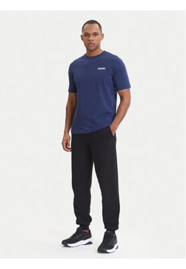 Napapijri T-Shirt S-Flint NP0A4FZZ Granatowy Regular Fit. Kolor: niebieski. Materiał: bawełna