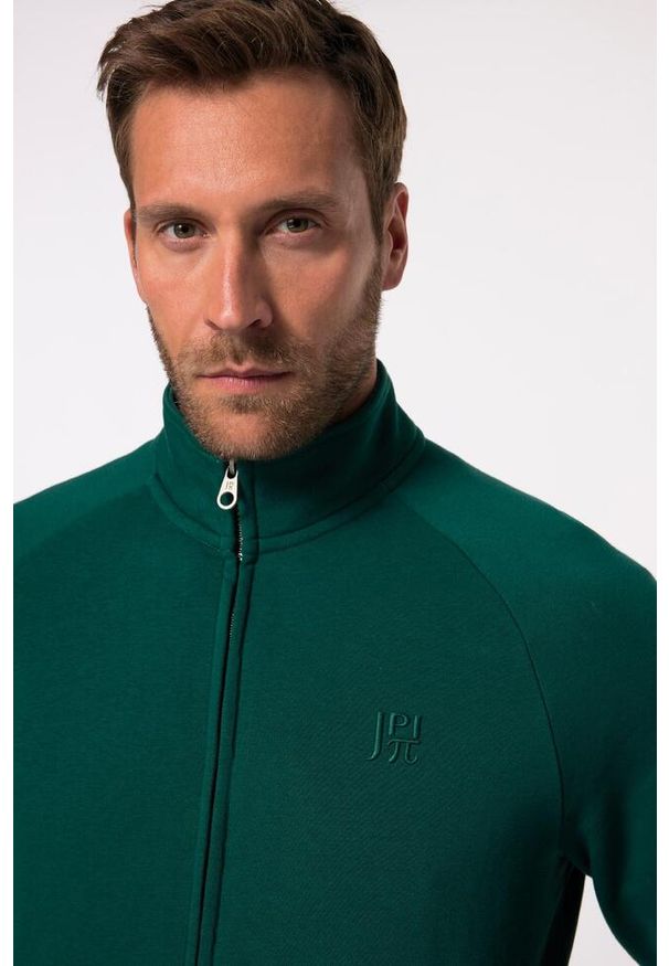JAY-PI - Męska Bluza dresowa rozpinana fitness stójka do rozm. 7 XL. Typ kołnierza: kołnierzyk stójkowy. Kolekcja: plus size. Kolor: zielony. Materiał: materiał, poliester, bawełna. Sport: fitness