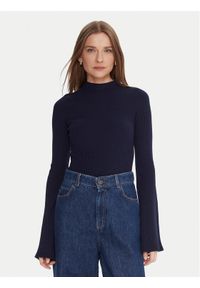 Kontatto Golf 3M0816C Granatowy Regular Fit. Typ kołnierza: golf. Kolor: niebieski. Materiał: wiskoza #1