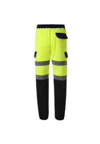 YOKO - Męskie Spodnie Dresowe HiVis. Kolor: żółty, wielokolorowy, niebieski. Materiał: dresówka