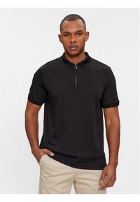 Calvin Klein Polo Smooth Cotton Welt Zip Polo K10K112754 Czarny Regular Fit. Typ kołnierza: polo. Kolor: czarny. Materiał: bawełna #1