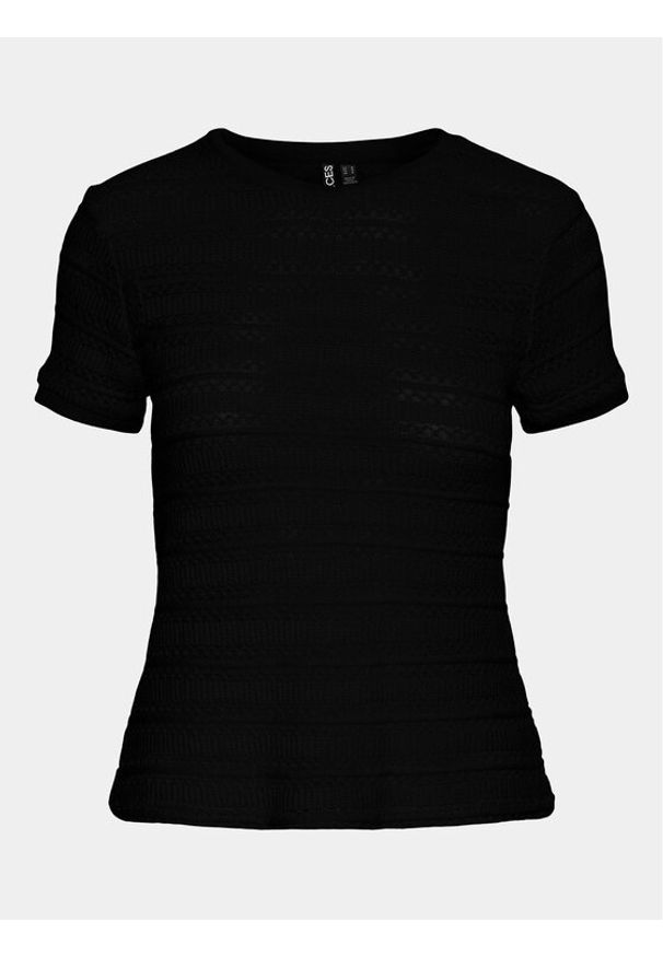 Pieces T-Shirt Agda 17148867 Czarny Loose Fit. Kolor: czarny. Materiał: bawełna