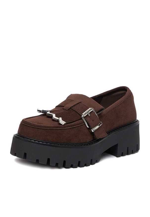 Loafersy DeeZee. Kolor: brązowy