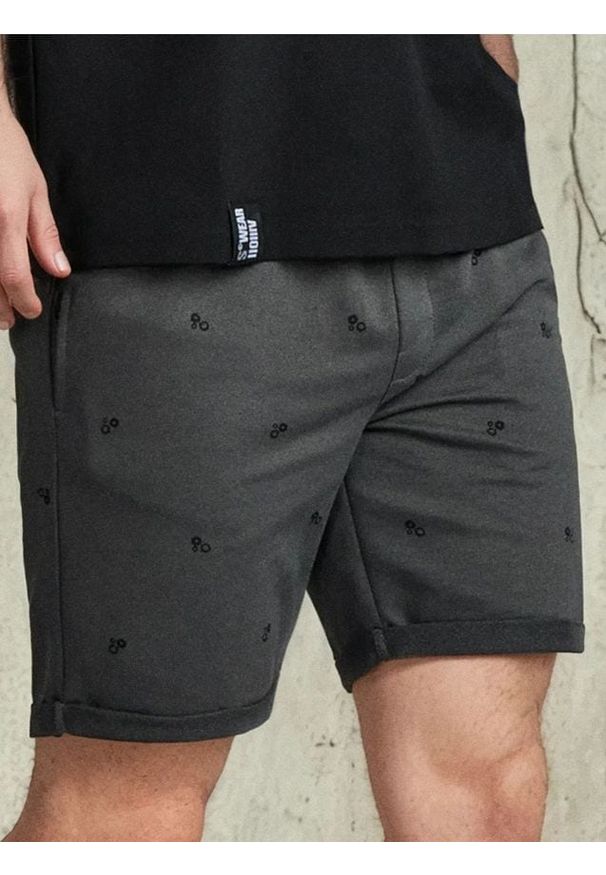 Sinsay - Szorty slim z wiązaniem w talii - szary. Kolor: szary