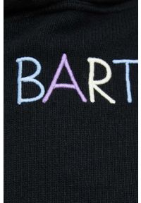 Mc2 Saint Barth - MC2 Saint Barth sweter wełniany damski kolor czarny. Typ kołnierza: kaptur. Kolor: czarny. Materiał: wełna. Wzór: aplikacja #3