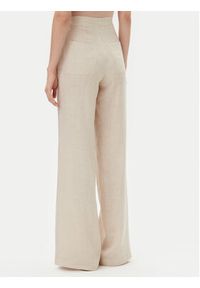 ICONA Spodnie materiałowe RP5LE005 Beżowy Relaxed Fit. Kolor: beżowy. Materiał: len #4