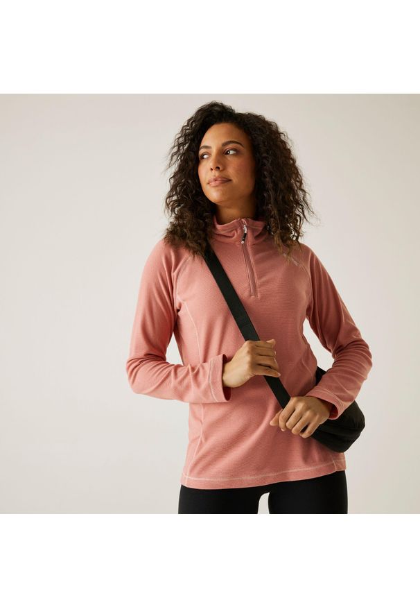 Regatta - Damski lekki polar turystyczny Montes z zamkiem błyskawicznym do połowy. Kolor: różowy. Materiał: polar