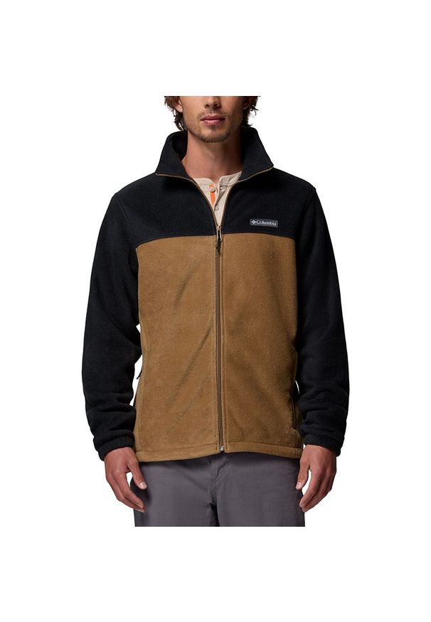 columbia - Bluza męska Columbia Steens Mountain 2.0 1476671008 - brązowo-czarna. Kolor: wielokolorowy, brązowy, czarny. Materiał: poliester, polar. Wzór: napisy, aplikacja, haft. Styl: klasyczny