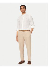 TOMMY HILFIGER - Tommy Hilfiger Koszula MW0MW39271 Biały Slim Fit. Kolor: biały. Materiał: len #5
