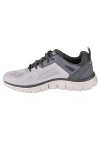 skechers - Buty do chodzenia męskie Skechers Track-broader. Zapięcie: sznurówki. Kolor: biały, wielokolorowy, szary. Materiał: guma, materiał, tkanina, syntetyk. Szerokość cholewki: normalna. Sport: turystyka piesza