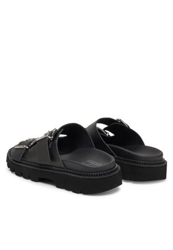 Tommy Jeans Klapki Double Strap Sandal EN0EN02753 Czarny. Kolor: czarny. Materiał: skóra