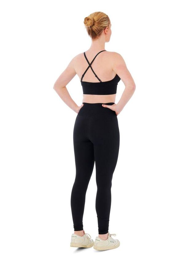 XTREME SOCKSWEAR - Damski zestaw sportowy Xtreme - legginsy + biustonosz sportowy - Czarny. Kolor: czarny. Sport: fitness