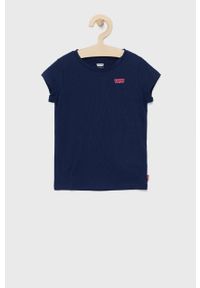 Levi's® - Levi's t-shirt bawełniany dziecięcy kolor granatowy. Okazja: na co dzień, na spotkanie biznesowe. Kolor: niebieski. Materiał: bawełna. Styl: biznesowy, casual