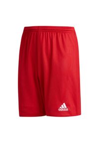 Adidas - Spodenki dla dzieci adidas Parma 16 Junior czerwone AJ5881. Kolor: wielokolorowy, biały, czerwony. Styl: sportowy #1
