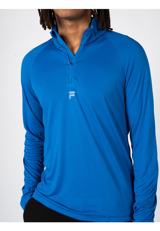 Fila Longsleeve "Training Roye" | FAM0284 | Mężczyzna | Niebieski. Typ kołnierza: kołnierzyk stójkowy. Kolor: niebieski. Materiał: poliester. Długość rękawa: długi rękaw. Wzór: nadruk