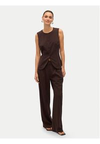 Vero Moda Kamizelka Sigga 10336320 Brązowy Regular Fit. Kolor: brązowy. Materiał: wiskoza #5