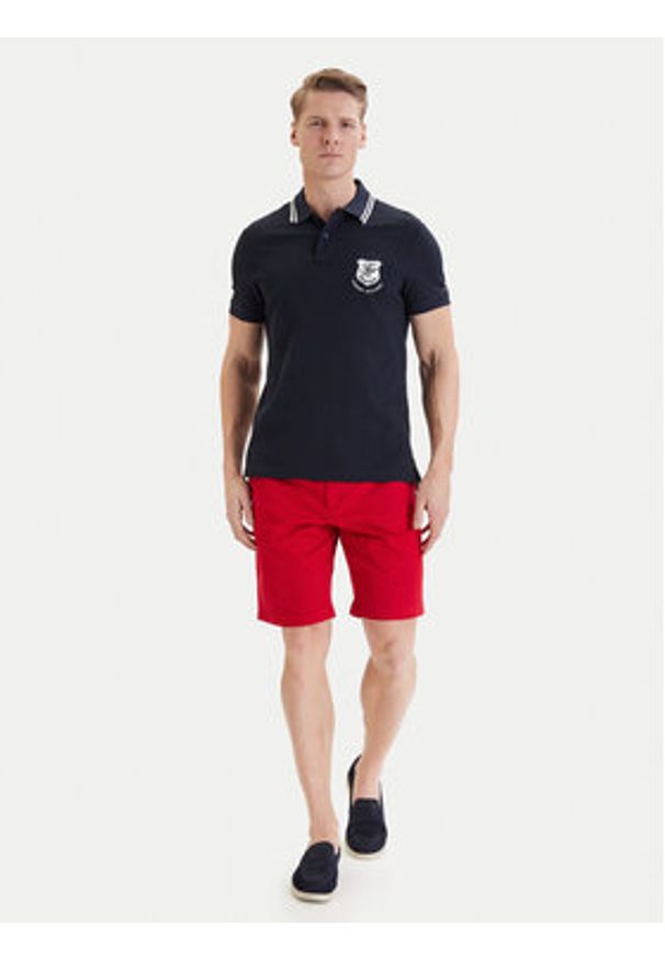 TOMMY HILFIGER - Tommy Hilfiger Polo Badge MW0MW43061 Granatowy Regular Fit. Typ kołnierza: polo. Kolor: niebieski. Materiał: bawełna
