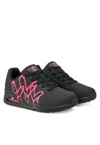skechers - Skechers Sneakersy 177980/BKPK Czarny. Kolor: czarny. Materiał: skóra