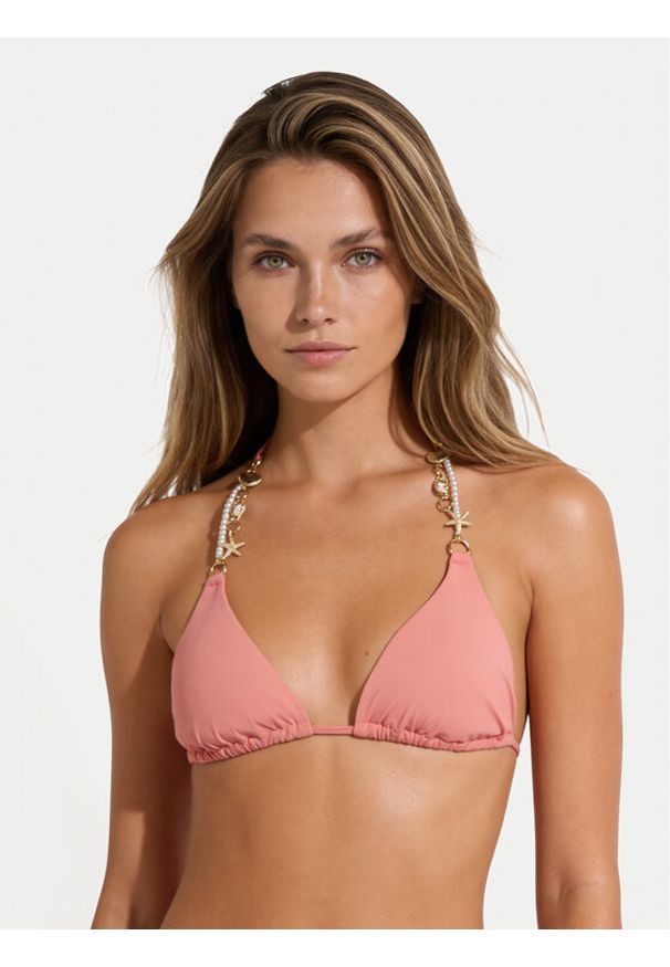 Guess Góra od bikini E6GJ00 KF412 Koralowy. Kolor: pomarańczowy. Materiał: syntetyk