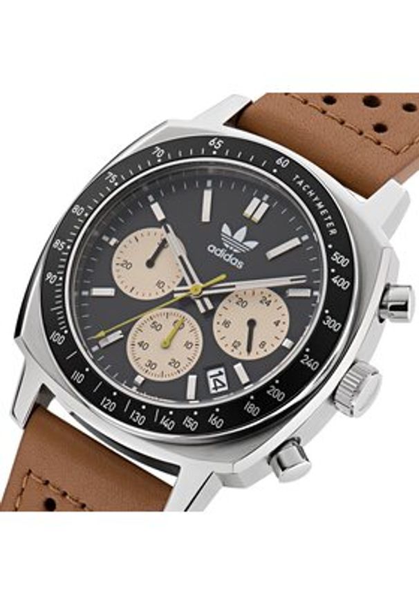 Adidas - adidas Zegarek Originals Master Originals One Chrono AOFH23576 Brązowy. Kolor: brązowy