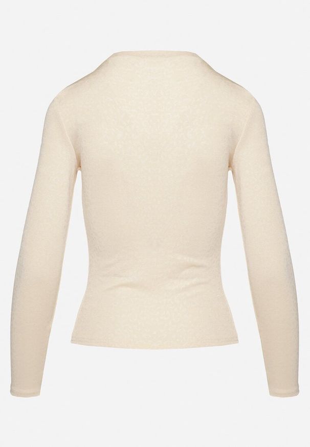 Born2be - Jasnobeżowa Bluzka z Wiskozą w Panterkowy Wzór Danelis. Okazja: na co dzień. Kolor: beżowy. Materiał: wiskoza. Styl: casual, elegancki, klasyczny