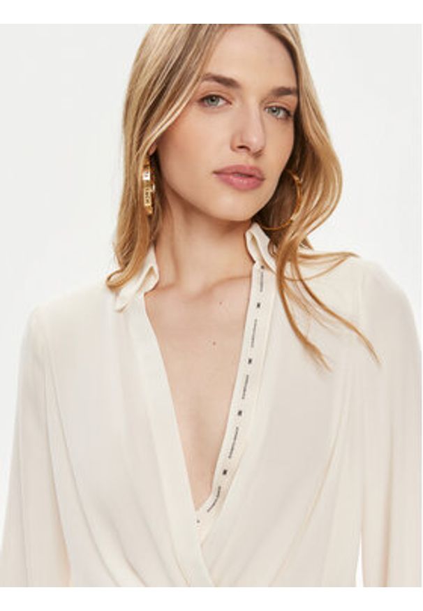 Elisabetta Franchi Body CB-008-42E2-4163 Biały Regular Fit. Kolor: biały. Materiał: syntetyk