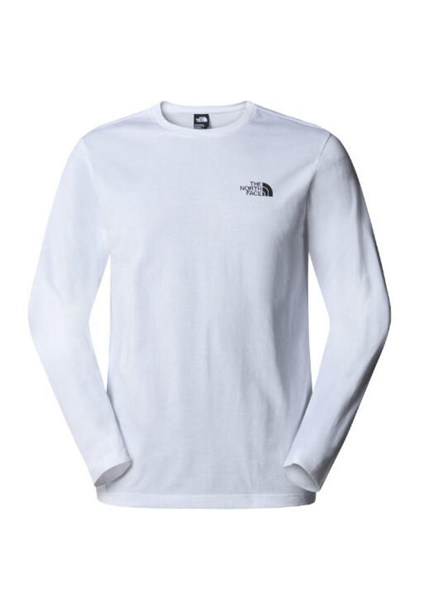 Bluza turystyczna męska The North Face M L/S Simple Dome Tee. Kolor: biały. Długość rękawa: długi rękaw. Długość: długie
