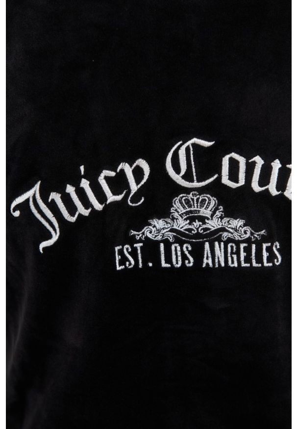 Juicy Couture - JUICY COUTURE Czarna bluza Arched Metallic. Kolor: czarny