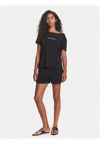 Emporio Armani T-Shirt EW000780 AF12192 UC001 Czarny Regular Fit. Kolor: czarny. Materiał: wiskoza #4