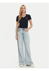 Guess Jeans T-Shirt W4YI23 J1314 Granatowy Slim Fit. Kolor: niebieski. Materiał: bawełna #3